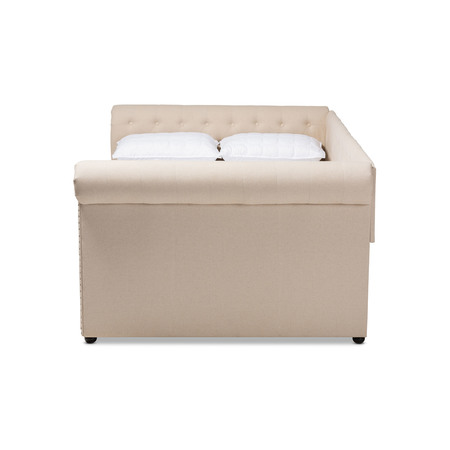 Baxton Studio Mabelle Beige Upholstered Queen Size Daybed 154-9487